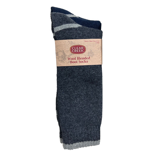 CLEAR CREEK® MENS 2PACK WOOL BLEND BOOT SOCKS