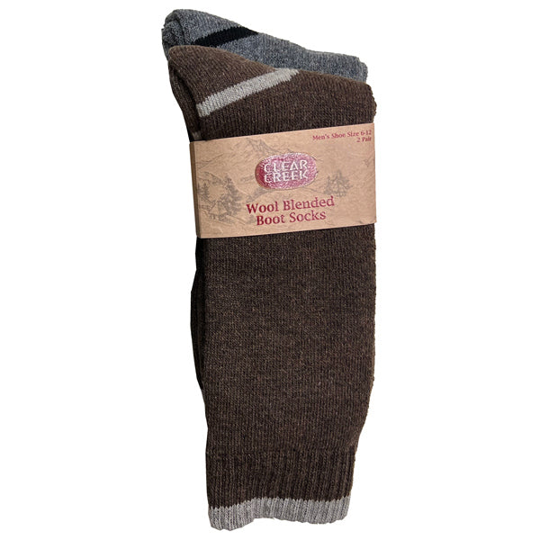 CLEAR CREEK® MENS 2PACK WOOL BLEND BOOT SOCKS