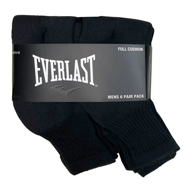 EVERLAST 6 PACK MENS QUARTERS SOCKS