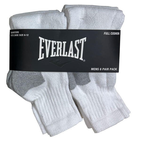 EVERLAST 6 PACK MENS QUARTERS SOCKS