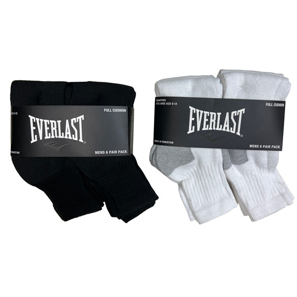 EVERLAST 6 PACK MENS QUARTERS SOCKS