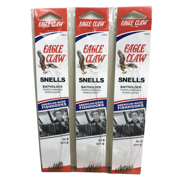 EAGLE CLAW 18 PEICES SNELLS BAITHOLDER