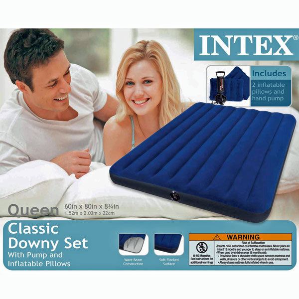 INTEX DURA-BEAM® QUEEN CLASSIC DOWNY AIR MATTRESS SET