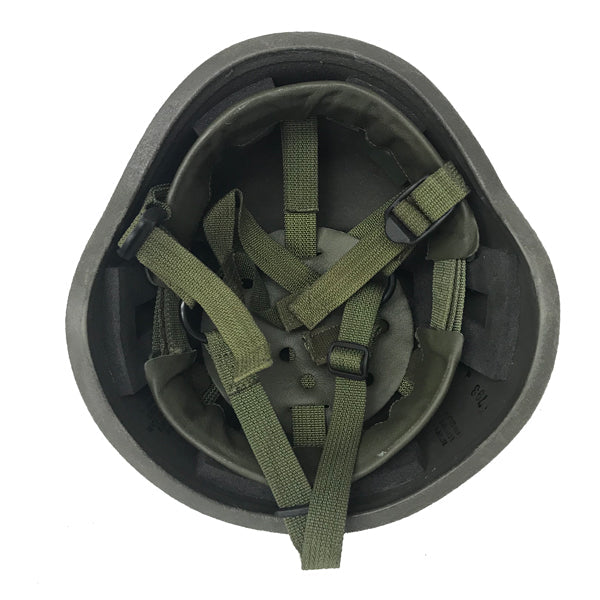 ITALIAN SURPLUS KEVLAR HELMET WITH WOODLAND COVER
