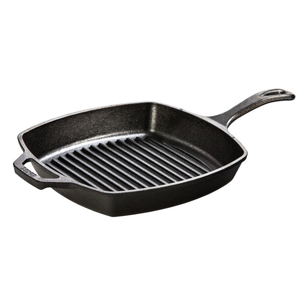 LODGE 10.5" SEASONED SQUARE CAST IRON GRILL PAN
