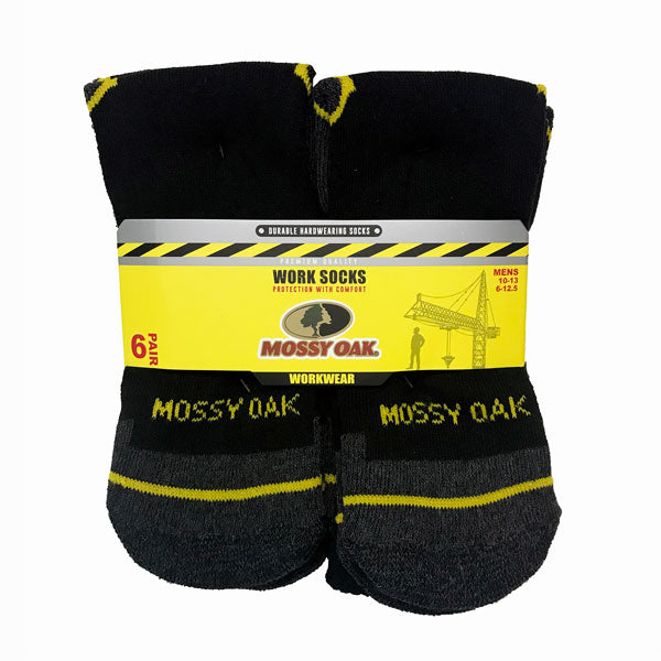 MOSSY OAK® 6 PAIR CREW WORK SOCKS