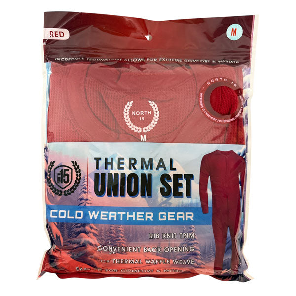MENS RED THERMAL UNION SUIT