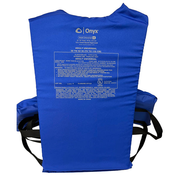 ONYX® ADULT 3 BUCKLE LIFE VEST