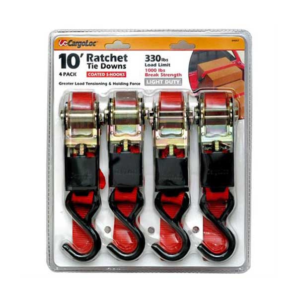 CARGOLOC 10' RATCHET TIE DOWNS