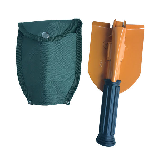 ROTHCO ORANGE MINI FOLDING PICK AND SHOVEL WITH COVER