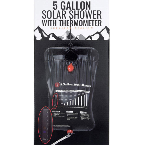 SE® 5 GALLON SOLAR SHOWER WITH THERMOMETER