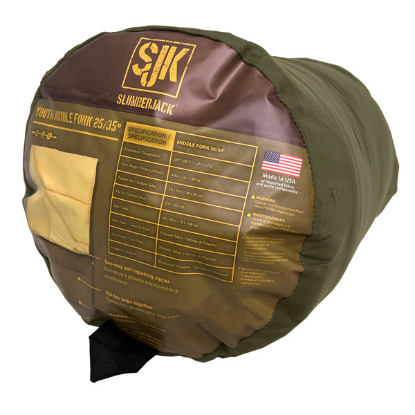 SLUMBERJACK™ YOUTH MIDDLE FORK 25/35° SLEEPING BAG