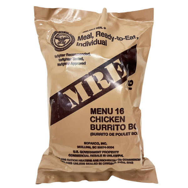SOPAKCO CASE: 12 PACKS OF MRE (MEAL READY TO EAT)