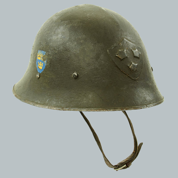 SWEDISH SURPLUS WWII ERA M21 HIGH TOP STEEL HELMET