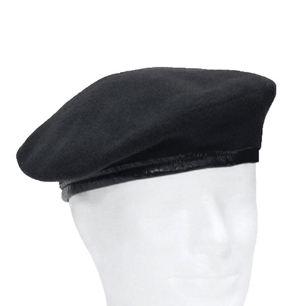 US MILITARY SURPLUS WOOL BLACK BERET WITHOUT FLASH