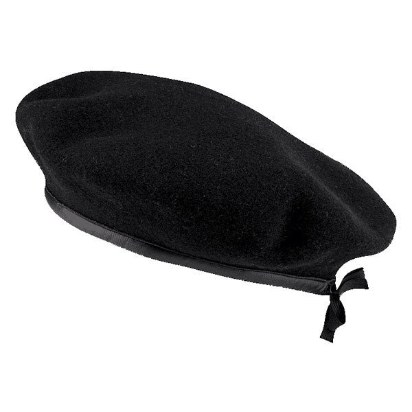 US MILITARY SURPLUS WOOL BLACK BERET WITHOUT FLASH