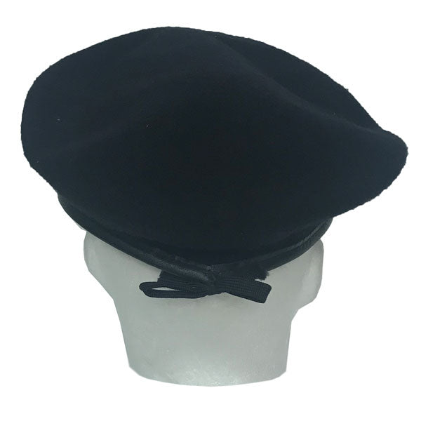 US MILITARY SURPLUS WOOL BLACK BERET WITHOUT FLASH