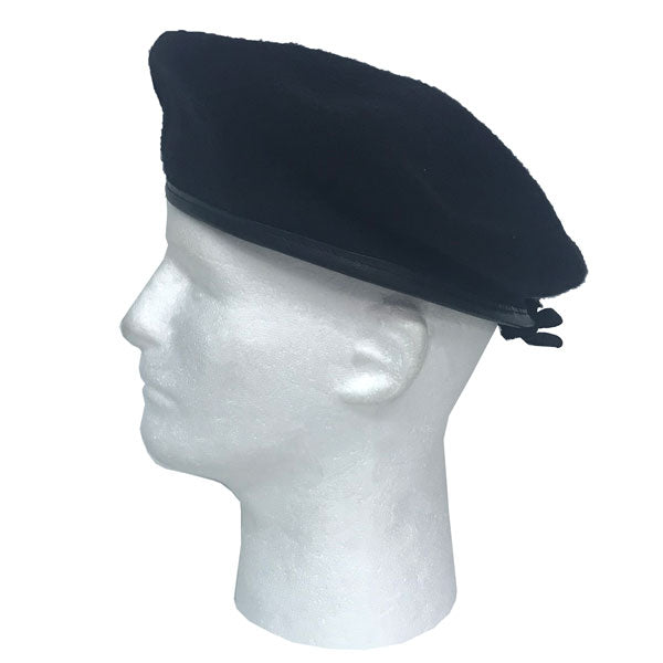 US MILITARY SURPLUS WOOL BLACK BERET WITHOUT FLASH