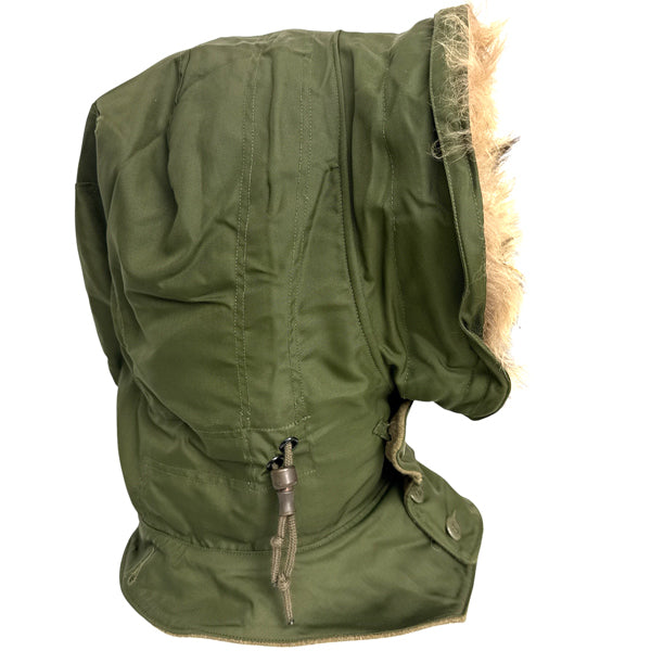 US SURPLUS COLD WEATHER RACOON FUR WOOL LINED HOOD
