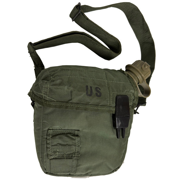US SURPLUS 2QT OD COLLAPSIBLE CANTEEN WITH COVER & SLING