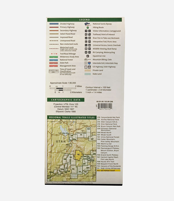 NATIONAL GEOGRAPHIC SAN RAFAEL SWELL UTAH TRAIL MAP #712