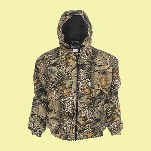WORLD FAMOUS SPORTS® BURLY CAMO HOODED ZIPPERED JACKET