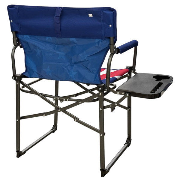 WORLD FAMOUS SPORTS® COLLAPSIBLE DIRECTORS CHAIR WITH TABLE IN STARS AND STRIPES