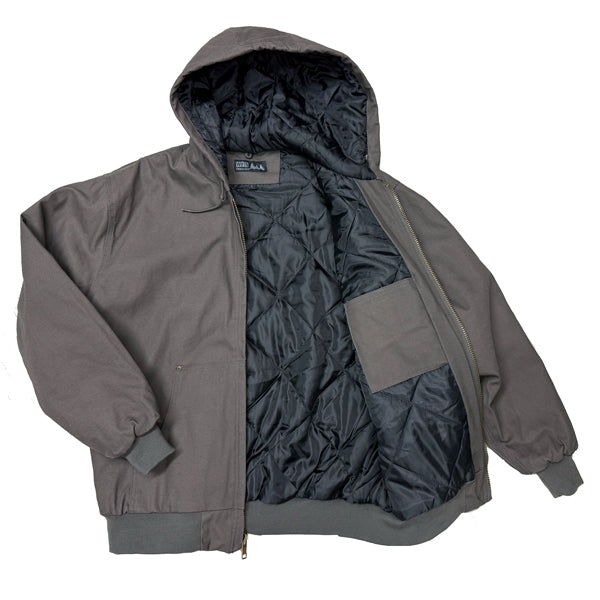 WORLD FAMOUS SPORTS MENS WORK CANVAS JACKET WITH HOOD