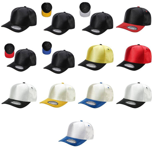 Satin Snapback Cap with Suede Bill