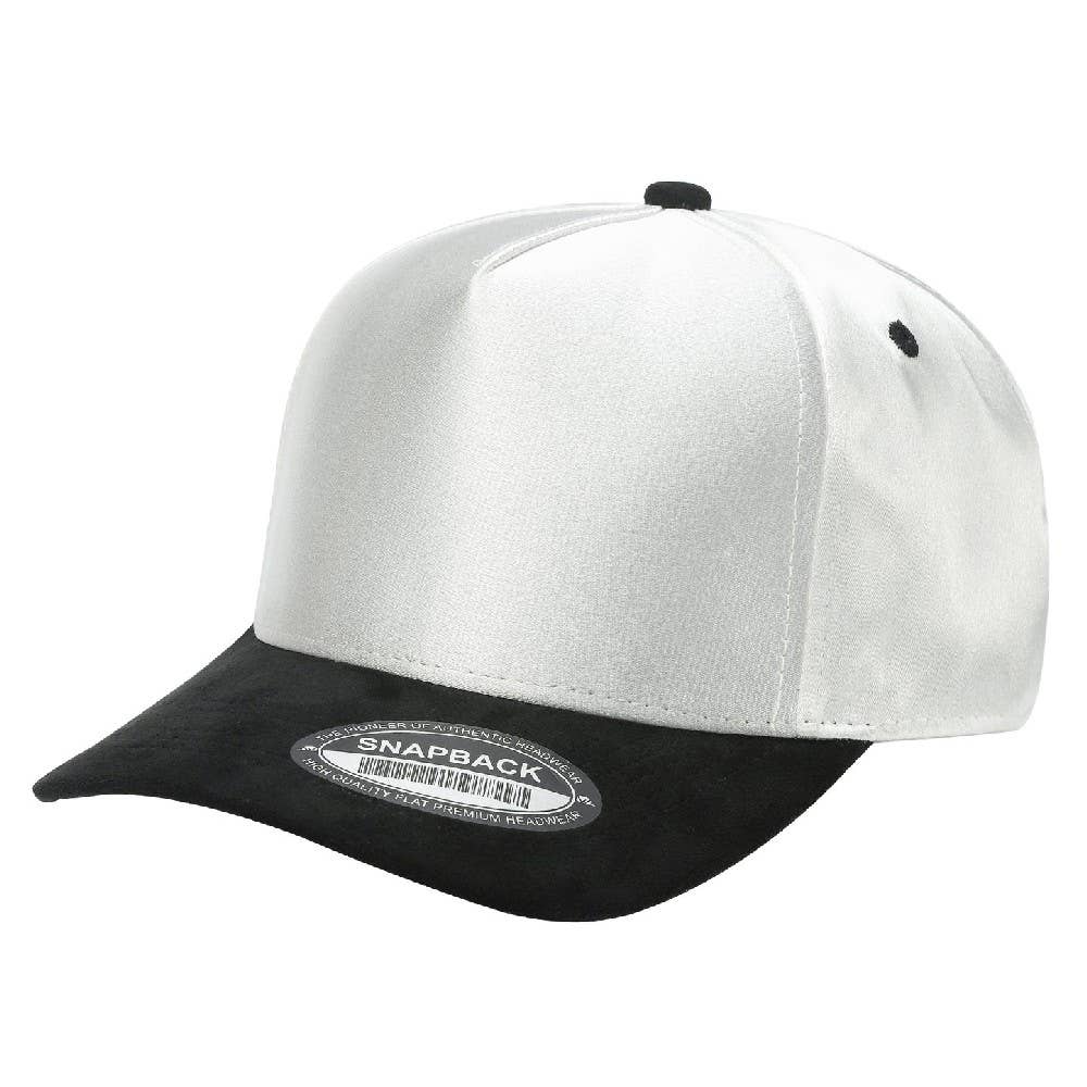 Satin Snapback Cap with Suede Bill