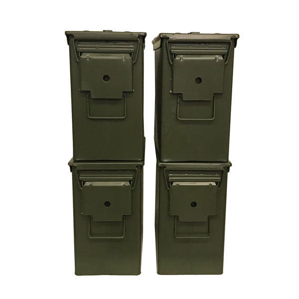 US SURPLUS USED 4 PACK TALL 50 CALIBER AMMO CAN
