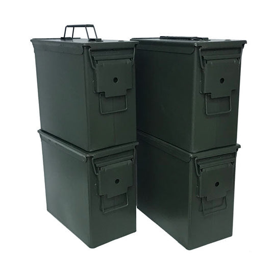 US SURPLUS USED 4 PACK TALL 50 CALIBER AMMO CAN