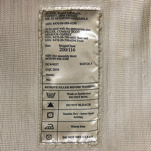 BRITISH OSPREY MK4 BODY ARMOUR COVER DESERT SET