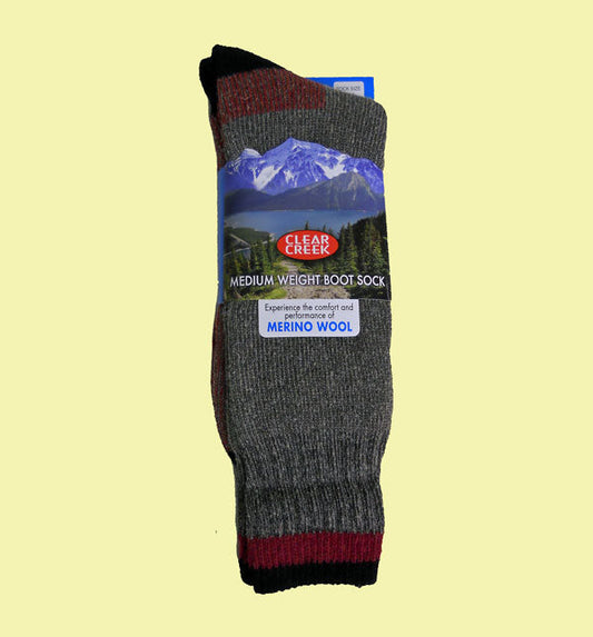 CLEAR CREEK  45% WOOL MEDIUM WEIGHT BOOT SOCK