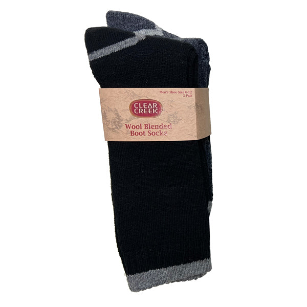 CLEAR CREEK® MENS 2PACK WOOL BLEND BOOT SOCKS