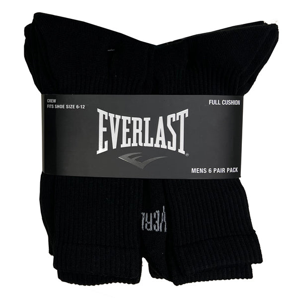 EVERLAST 6 PACK MENS CREW SOCKS