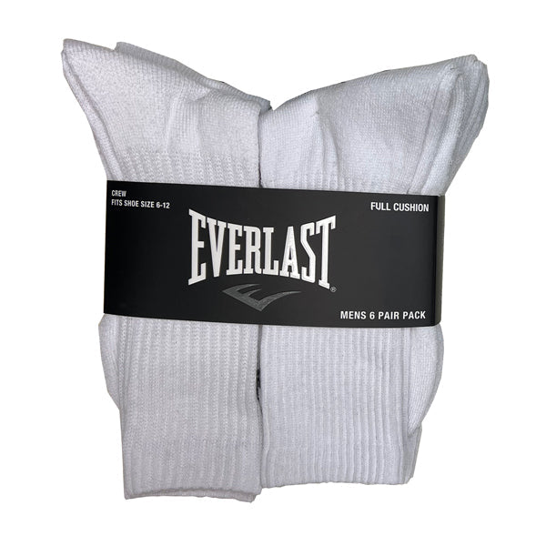EVERLAST 6 PACK MENS CREW SOCKS