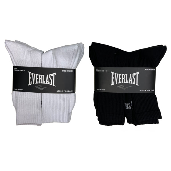 EVERLAST 6 PACK MENS CREW SOCKS