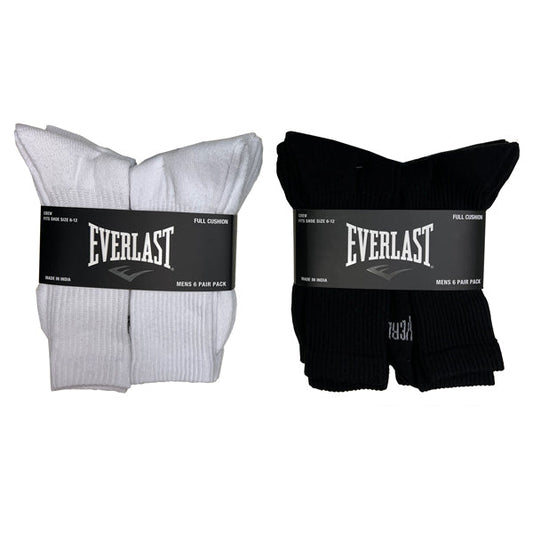 EVERLAST 6 PACK MENS CREW SOCKS