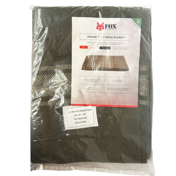 FOX OUTDOOR PRODUCTS® ITALIAN STYLE 90% WOOL BLANKET