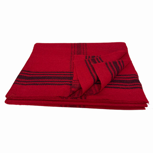 FOX OUTDOOR PRODUCTS® NAVY-STRIPED RED 70% WOOL BLANKET