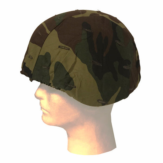 ITALIAN SURPLUS KEVLAR HELMET WITH WOODLAND COVER