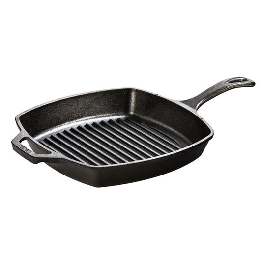 LODGE 10.5" SEASONED SQUARE CAST IRON GRILL PAN