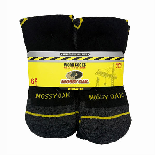 MOSSY OAK® 6 PAIR CREW WORK SOCKS