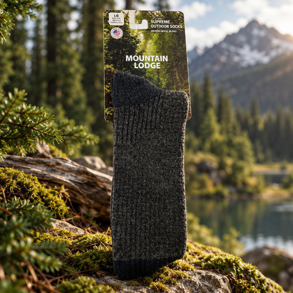 MOUNTAIN LODGE® 75% MERINO WOOL CREW SOCKS