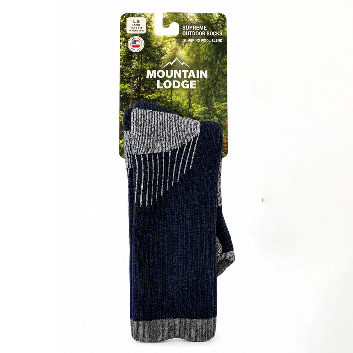 MOUNTAIN LODGE® 75% MERINO WOOL CREW SOCKS