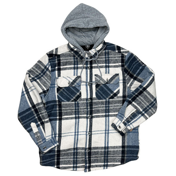 WORKSITE GEAR® MENS PLAID FLEECE-LINED HOODED JACKET