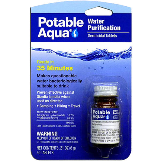 POTABLE AQUA WATER PURIFICATION TABLETS WITH PA PLUS 1 KIT