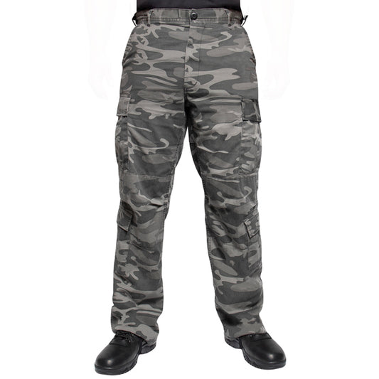 ROTHCO VINTAGE PARATROOPER CARGO FATIGUE BLACK CAMO PANTS