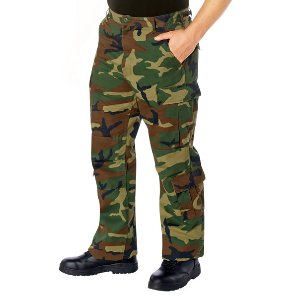 ROTHCO VINTAGE PARATROOPER CARGO FATIGUE WOODLAND CAMO PANTS